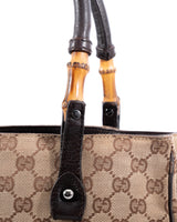 Gucci Monogram Bamboo Tote Bag
