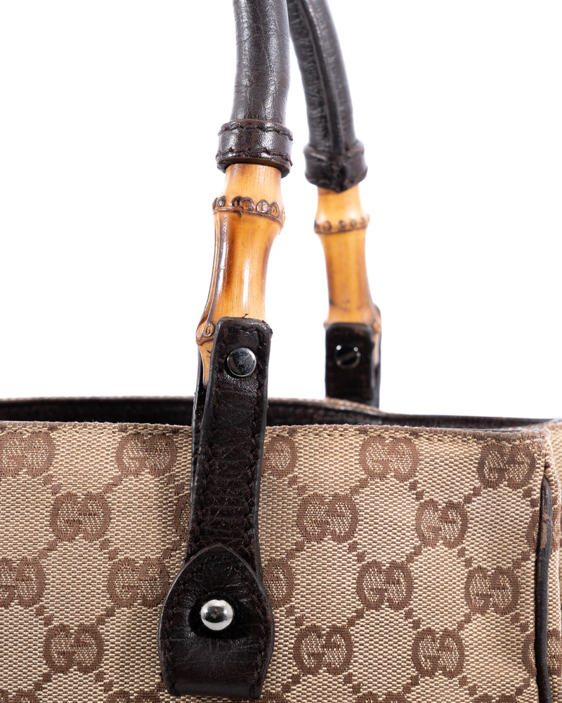 Gucci Monogram Bamboo Tote Bag