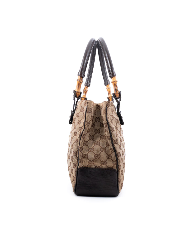 Gucci Monogram Bamboo Tote Bag