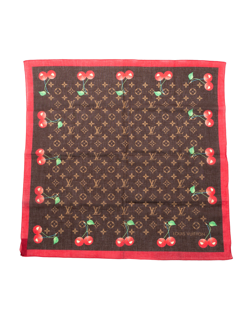 Louis Vuitton X Takashi Murakami Monogram Cherry Scarf
