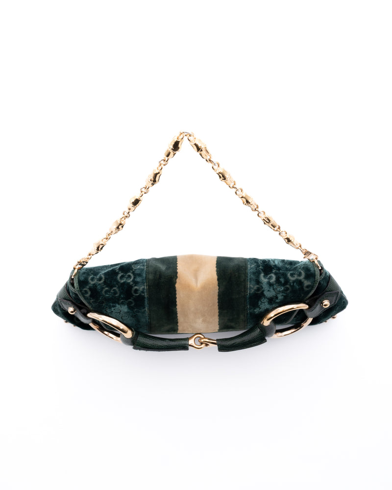 Gucci Velvet Monogram Horsebit Bag