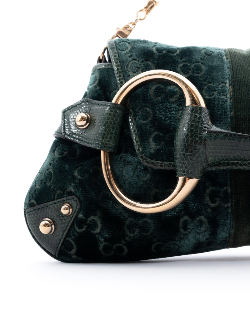 Gucci Velvet Monogram Horsebit Bag