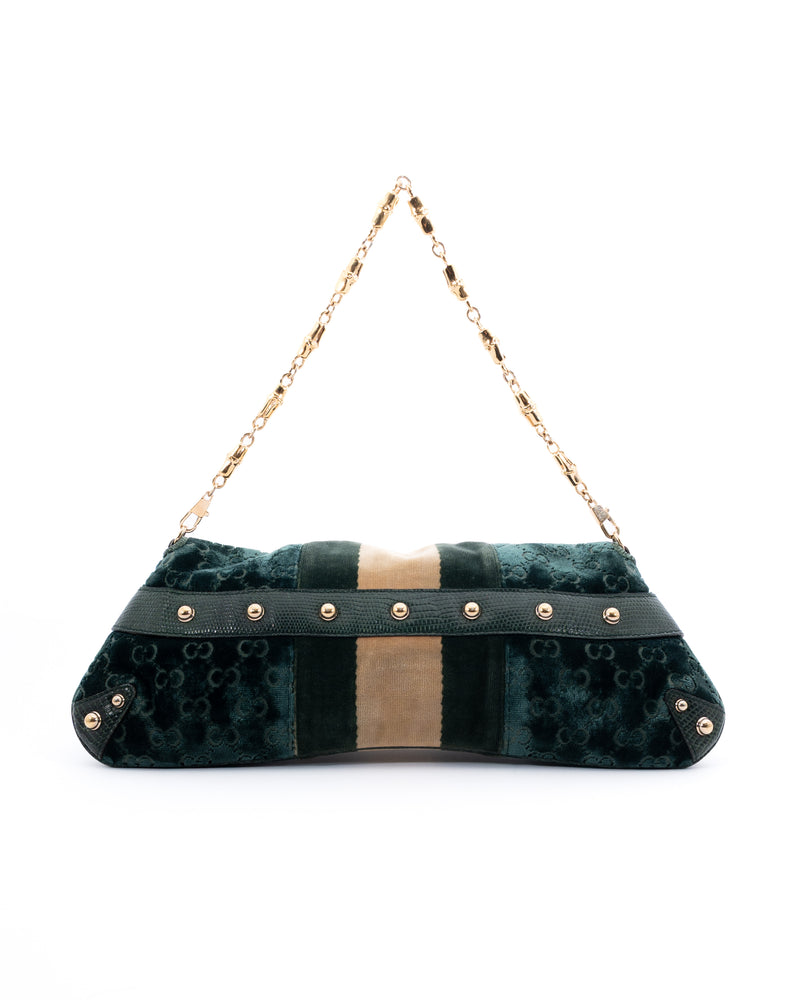 Gucci Velvet Monogram Horsebit Bag
