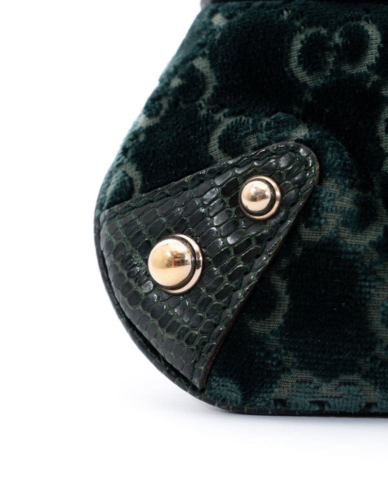 Gucci Velvet Monogram Horsebit Bag