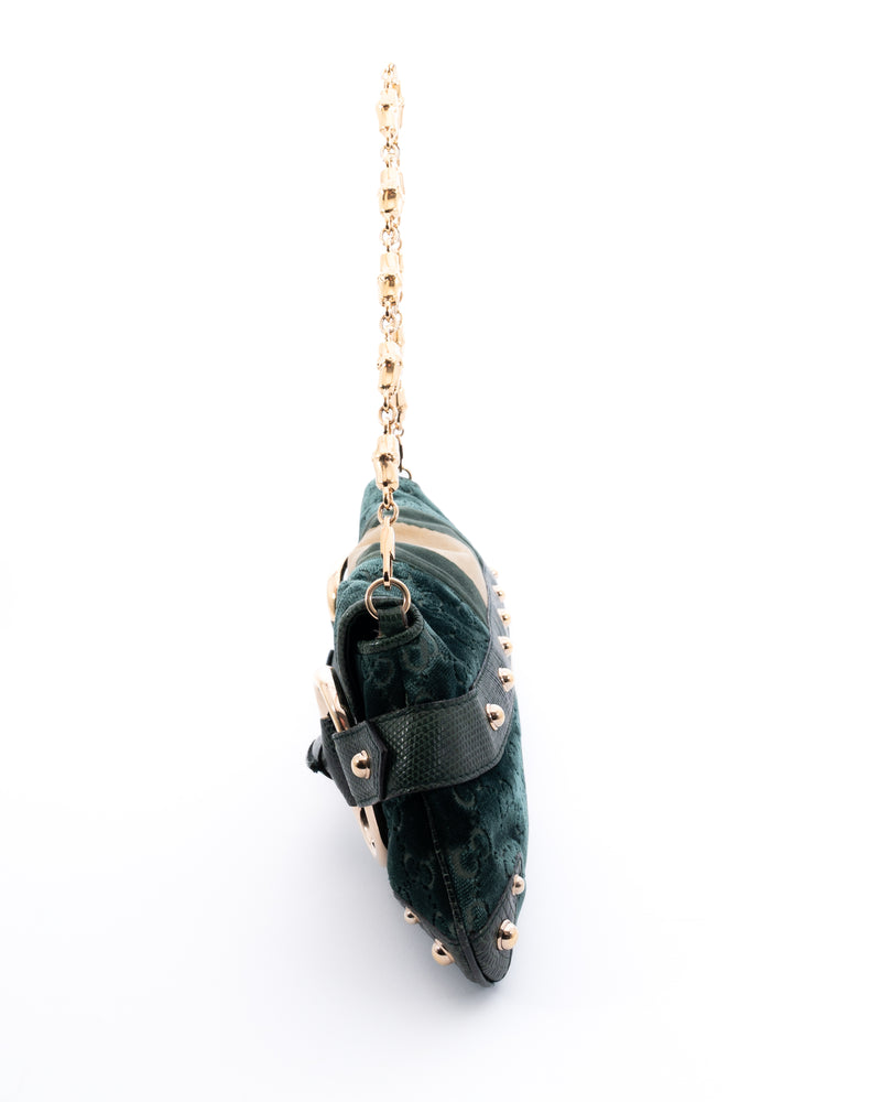 Gucci Velvet Monogram Horsebit Bag