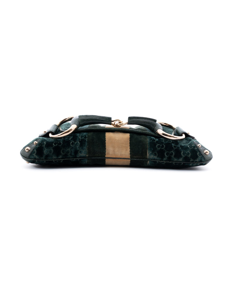 Gucci Velvet Monogram Horsebit Bag