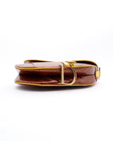 Dior Croc Leather Saddle Bag