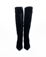 Gucci X Tom Ford GG Monogram Velvet Knee High Boots