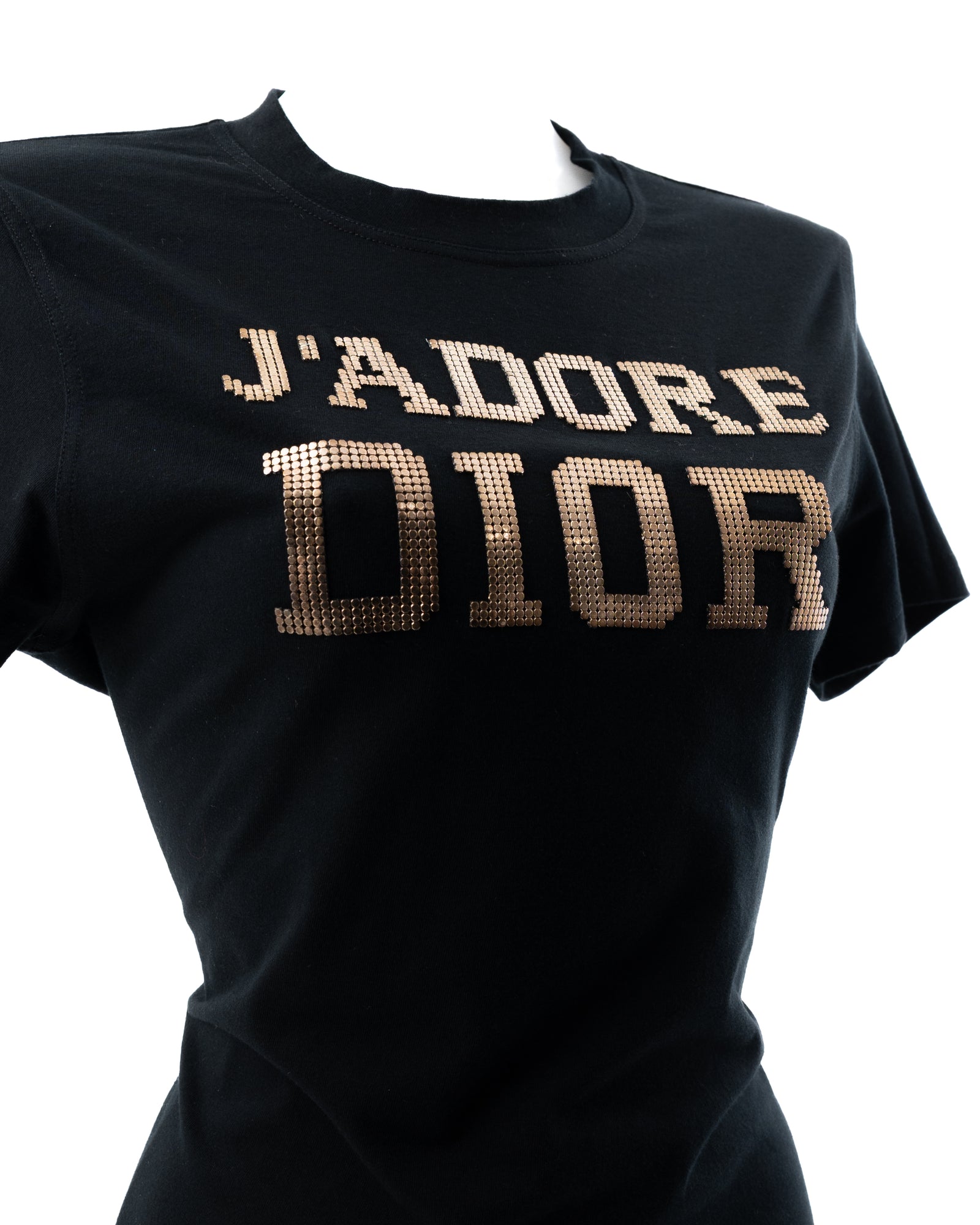 J'ADORE DIOR 黒 Tシャツ J'Adior 8 T-Shirt Black Cotton and Linen Jersey | DIOR