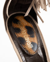Roberto Cavalli Crocodile-Embossed Tassel Heels