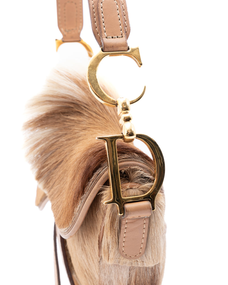 Dior Mohawk Fur Mini Saddle Bag