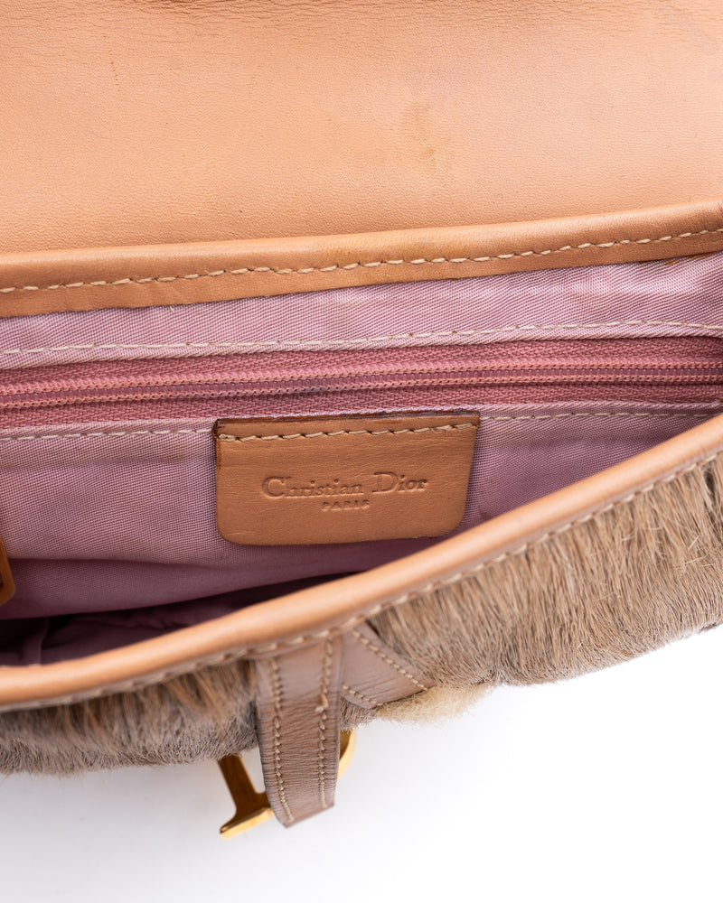 Dior Mohawk Fur Mini Saddle Bag