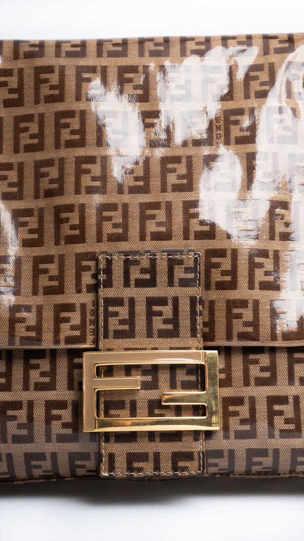 Fendi Brown Zucchino Mamma Baguette