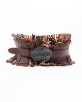 Galliano Leather Double Fringed Belt