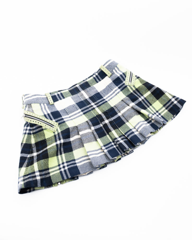 Dior Plaid Pleated Mini Skirt