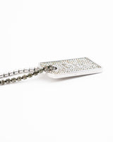 Dior Rhinestone Tag Necklace