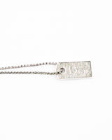 Dior Rhinestone Tag Necklace