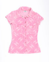 Chanel 1996 Velour Polo Top