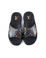 Louis Vuitton X Takashi Murakami Monogram Slides - EU 37