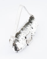 Fendi Silver Sequin Baguette