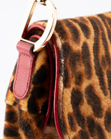 Dior Leopard Print Pony Hair Saddle Bag