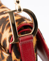 Dior Leopard Print Pony Hair Saddle Bag