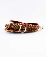 Dior Leopard Print Pony Hair Saddle Bag