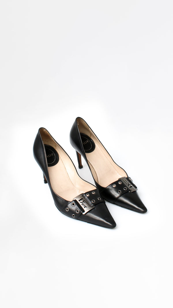 Dior Leather Buckle Heels