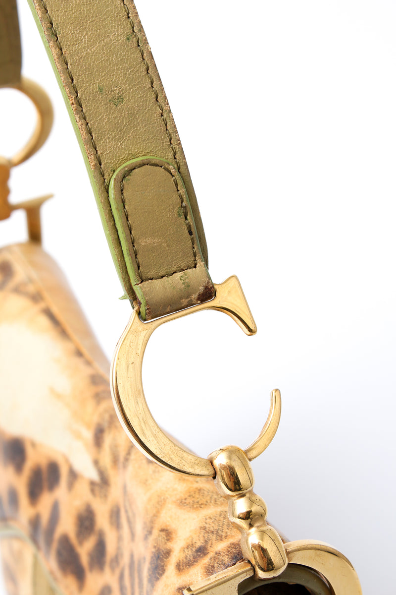 Dior Leopard Ostrich Saddle Bag