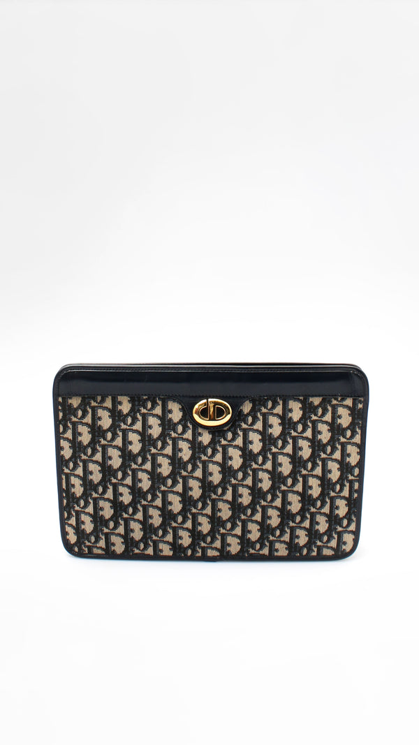 Dior Navy Monogram Clutch Bag