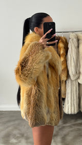 Vintage Red Fox Fur Jacket