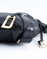 Dolce & Gabbana Python Embossed Leather Shoulder Bag