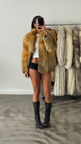 Vintage Red Fox Fur Jacket