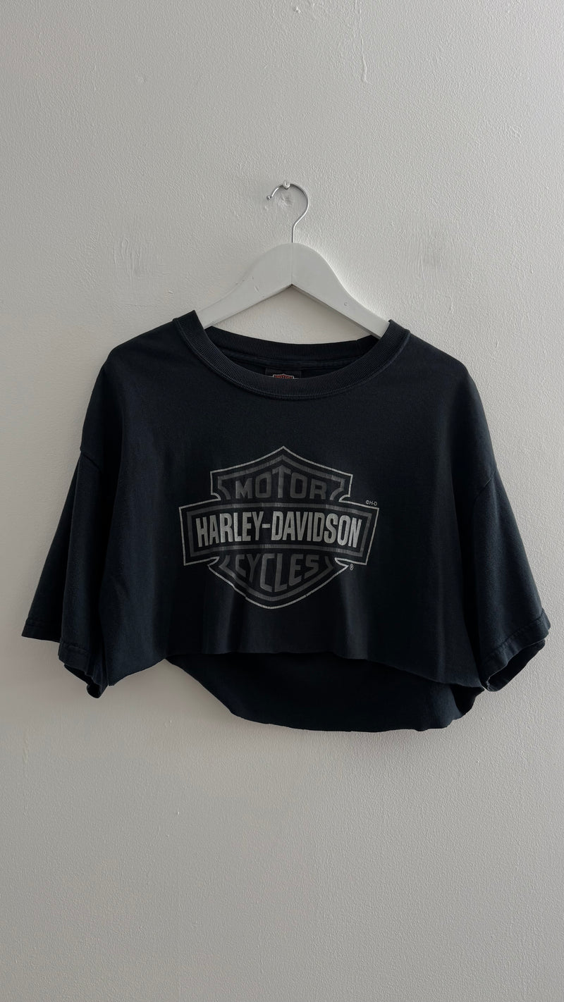 Harley Davidson Custom Cropped T Shirt