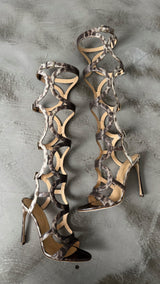 Sergio Rossi Snake Arabesque Gladiator Heels