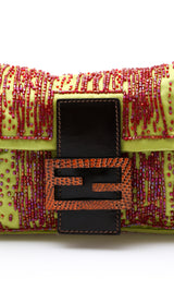Fendi Satin Beaded Baguette Bag