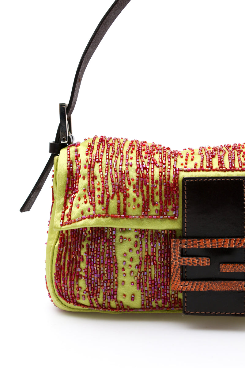 Fendi Satin Beaded Baguette Bag