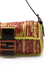 Fendi Satin Beaded Baguette Bag