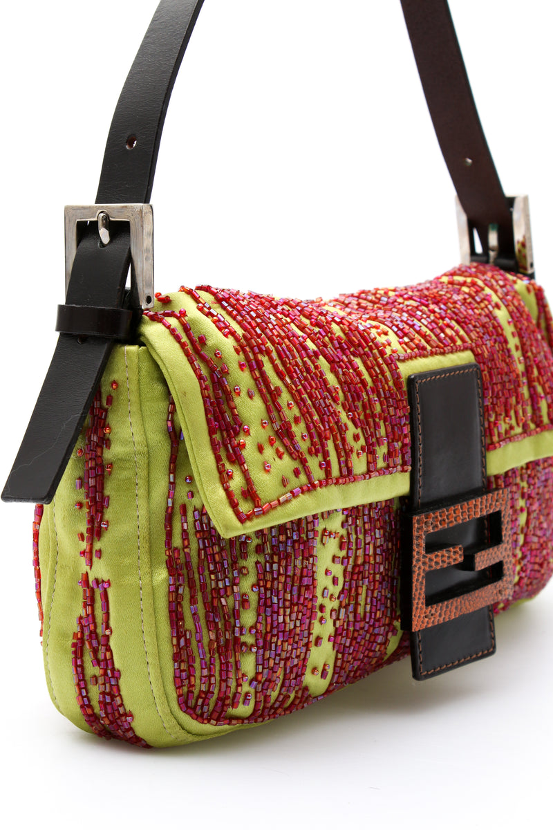 Fendi Satin Beaded Baguette Bag