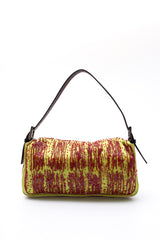 Fendi Satin Beaded Baguette Bag