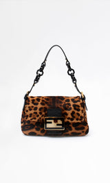 Fendi Leopard Pony Hair Mini Mamma Baguette