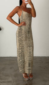 Roberto Cavalli Python Print Slip Dress