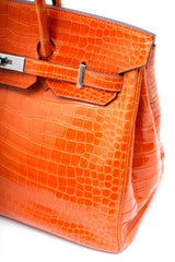 HERMÈS BIRKIN 35 - CROCODILE POROSUS ORANGE