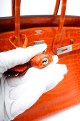HERMÈS BIRKIN 35 - CROCODILE POROSUS ORANGE