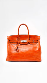 HERMÈS BIRKIN 35 - CROCODILE POROSUS ORANGE