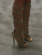 Jimmy Choo Keane Rope Gladiator Heels - EU 38