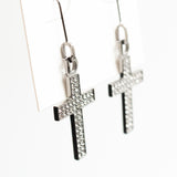 Dior Rhinestone Cross Earrings