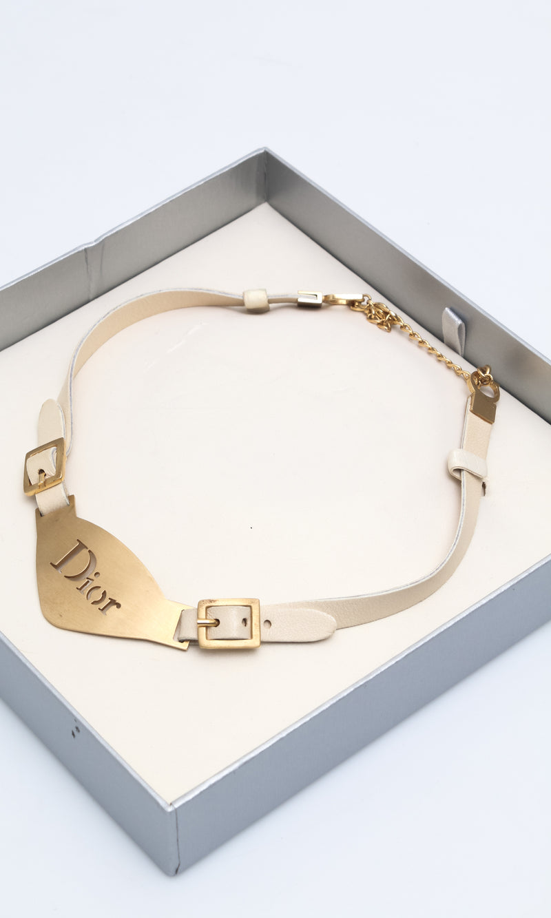 Dior Leather Choker Necklace
