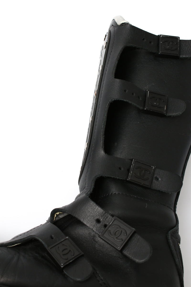 Chanel CC Leather Biker Boots