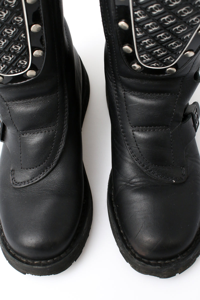 Chanel CC Leather Biker Boots